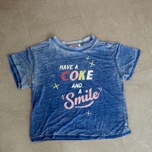 Wildfox Blue Graphic 'Have a Coke and a Smile' Tee
